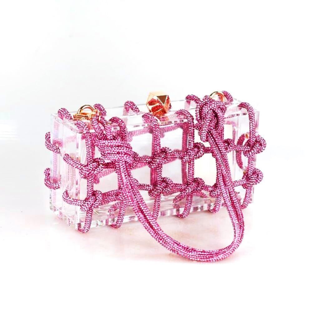 8531 Clear Acrylic Bag Rhinestone Acrylic Clutch Crystal Evening Purses View 5